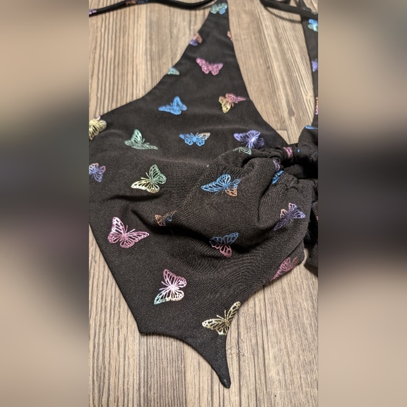 Multicolor shimmer butterfly halter top women's size 1X plus size - Picture 4 of 13